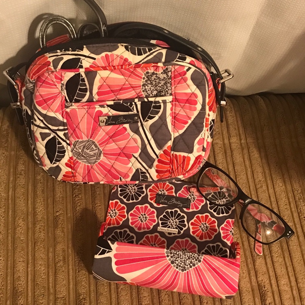 Vera Bradley Cherry Blossoms Purse/Glasses Set